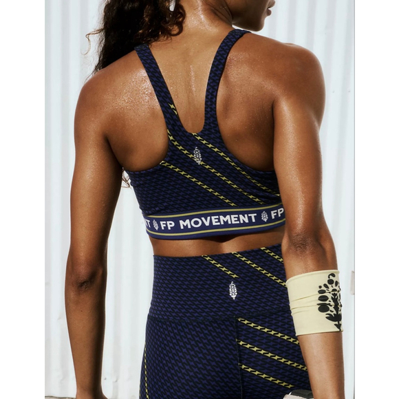 Free People Never Better Logo Square Neck Sports Bra NWT Medium FP Movement - Picture 2 of 4
